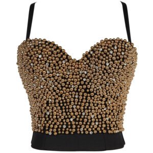 Ladies Underwear Bubble Beads And Diamond Tube Top Beaded Vest Bra