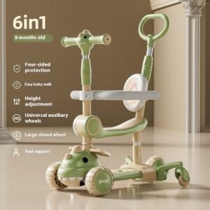 Children's Scooter Baby Push Handle Guardrail Scooter