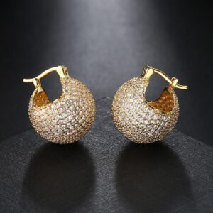 Micro Inlaid Zirconium Ball Copper-plated Gold Ear Clip