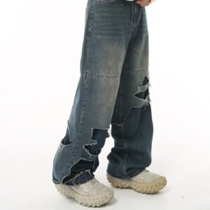 Men's Japanese-style Retro High Street Ripped Jeans