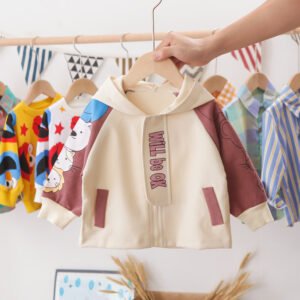XY2068 Spring And Autumn Baby Boy Baby Girl Cute Coat Medium Corduroy Hoodie Children Long Sleeve Children's Clothing