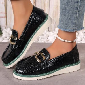 Fashion Decorative Buckle Slip-on Shoes Female Platform Casual Shoes